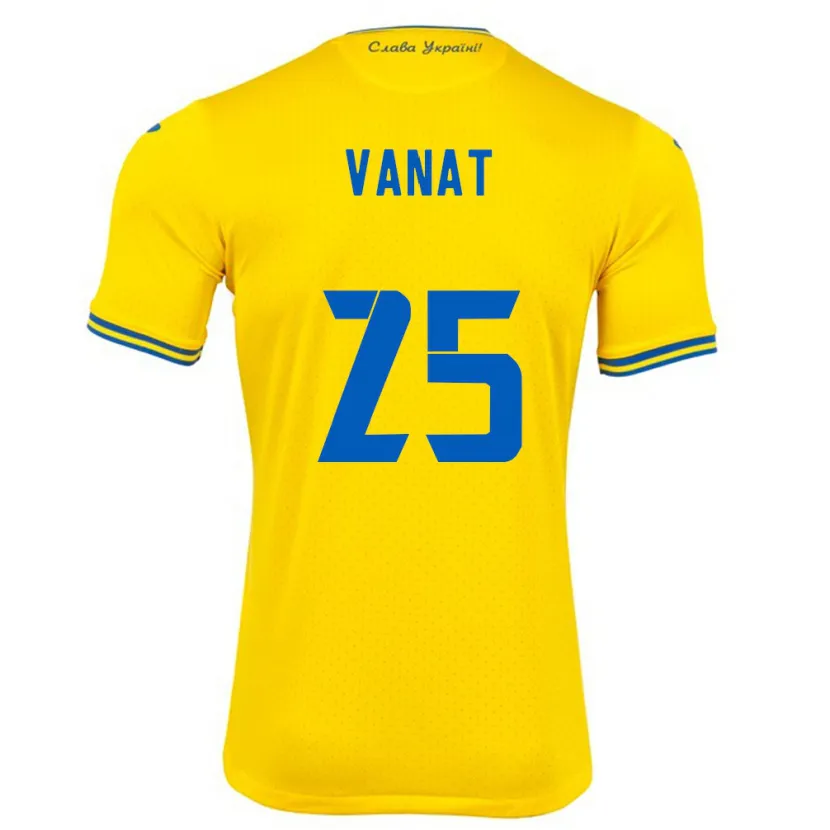 Danxen Criança Camisola Ucrânia Vladyslav Vanat #25 Amarelo Principal 24-26 Camisa