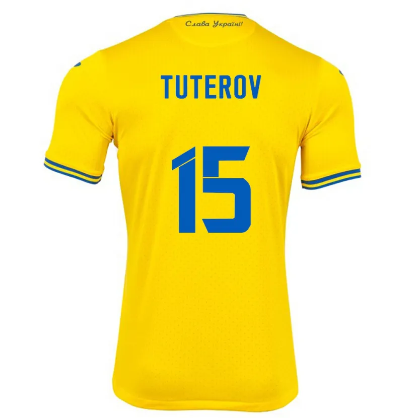 Danxen Criança Camisola Ucrânia Timur Tuterov #15 Amarelo Principal 24-26 Camisa
