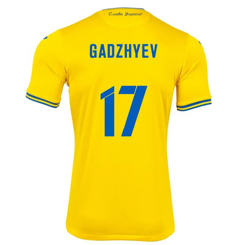 Danxen Criança Camisola Ucrânia Ramik Gadzhyev #17 Amarelo Principal 24-26 Camisa
