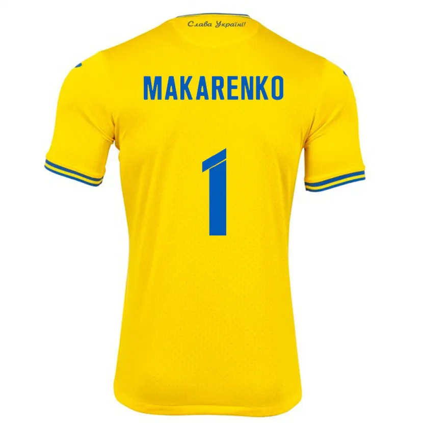 Danxen Criança Camisola Ucrânia Nazar Makarenko #1 Amarelo Principal 24-26 Camisa
