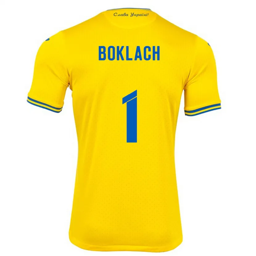 Danxen Criança Camisola Ucrânia Kateryna Boklach #1 Amarelo Principal 24-26 Camisa