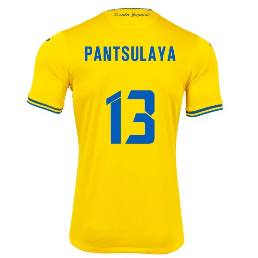 Danxen Criança Camisola Ucrânia Natiya Pantsulaya #13 Amarelo Principal 24-26 Camisa