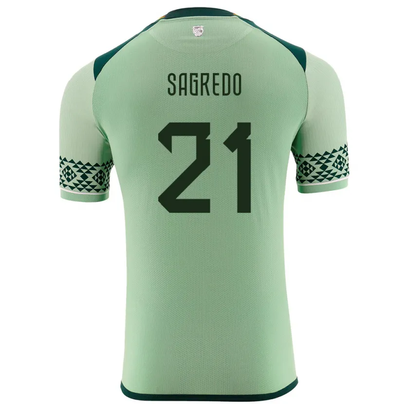 Danxen Criança Camisola Bolívia José Sagredo #21 Luz Verde Principal 24-26 Camisa