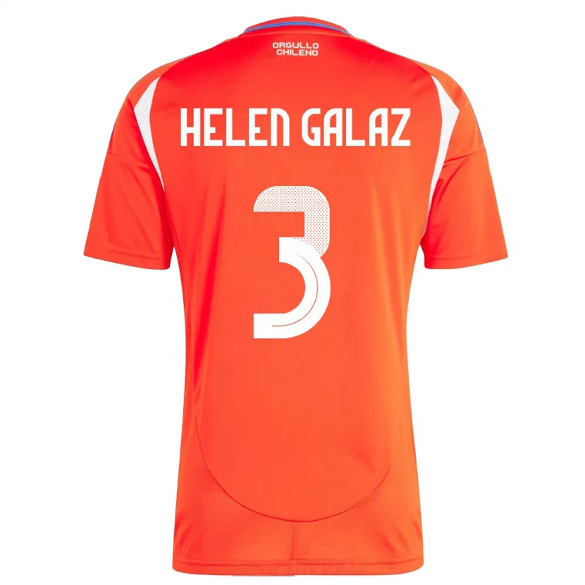 Danxen Criança Camisola Chile Su Helen Galaz #3 Vermelho Principal 24-26 Camisa