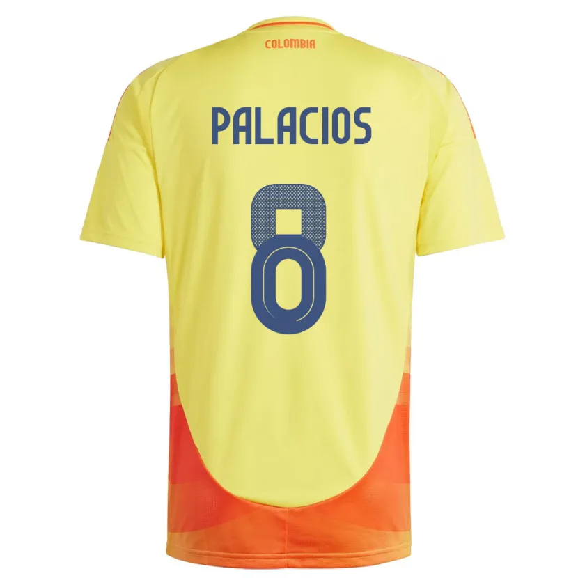 Danxen Criança Camisola Colômbia Brahian Palacios #8 Amarelo Principal 24-26 Camisa