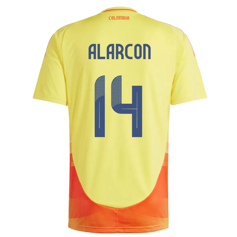 Danxen Criança Camisola Colômbia Andrés Alarcón #14 Amarelo Principal 24-26 Camisa
