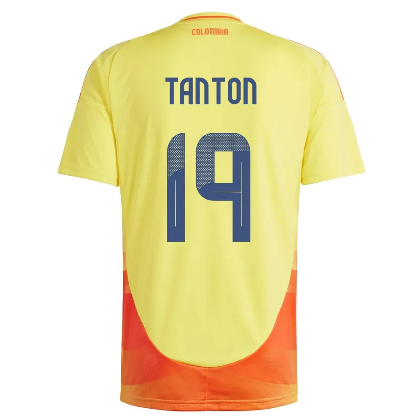 Danxen Criança Camisola Colômbia Devan Tanton #19 Amarelo Principal 24-26 Camisa
