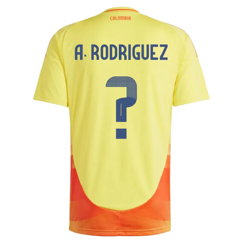 Danxen Criança Camisola Colômbia Andrés Rodríguez #0 Amarelo Principal 24-26 Camisa
