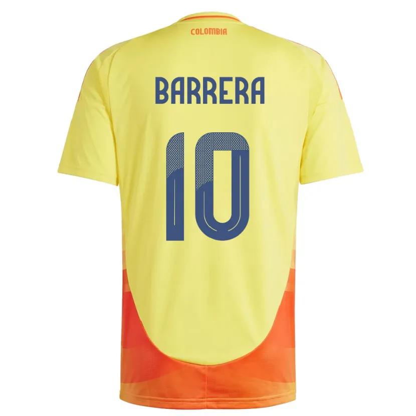 Danxen Criança Camisola Colômbia Jordan Barrera #10 Amarelo Principal 24-26 Camisa