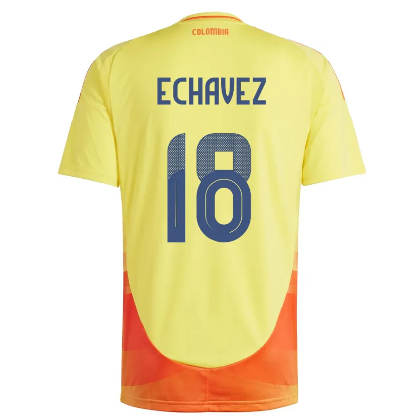 Danxen Criança Camisola Colômbia Jhon Echavez #18 Amarelo Principal 24-26 Camisa