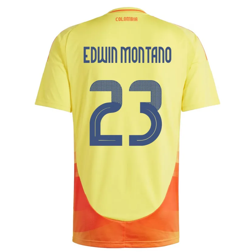 Danxen Criança Camisola Colômbia John Edwin Montaño #23 Amarelo Principal 24-26 Camisa