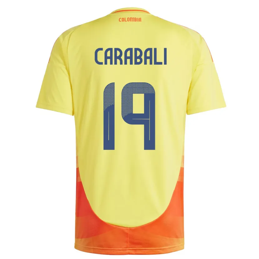 Danxen Criança Camisola Colômbia Jorelyn Carabalí #19 Amarelo Principal 24-26 Camisa