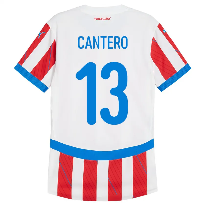 Danxen Criança Camisola Paraguai Alexis Cantero #13 Branco Vermelho Principal 24-26 Camisa