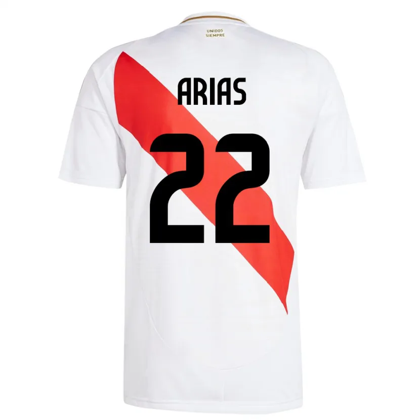 Danxen Criança Camisola Peru Brian Arias #22 Branco Principal 24-26 Camisa
