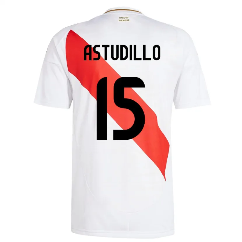 Danxen Criança Camisola Peru Julinho Astudillo #15 Branco Principal 24-26 Camisa