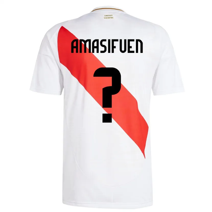 Danxen Criança Camisola Peru Nicolás Amasifuén #0 Branco Principal 24-26 Camisa