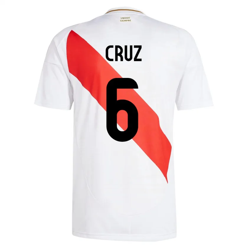Danxen Criança Camisola Peru Esteban Cruz #6 Branco Principal 24-26 Camisa
