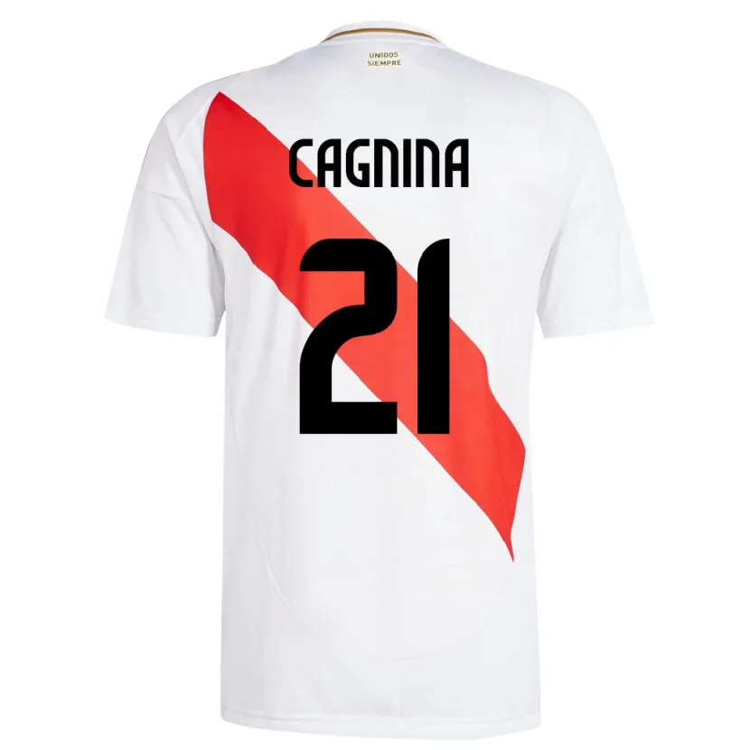 Danxen Criança Camisola Peru Grace Cagnina #21 Branco Principal 24-26 Camisa