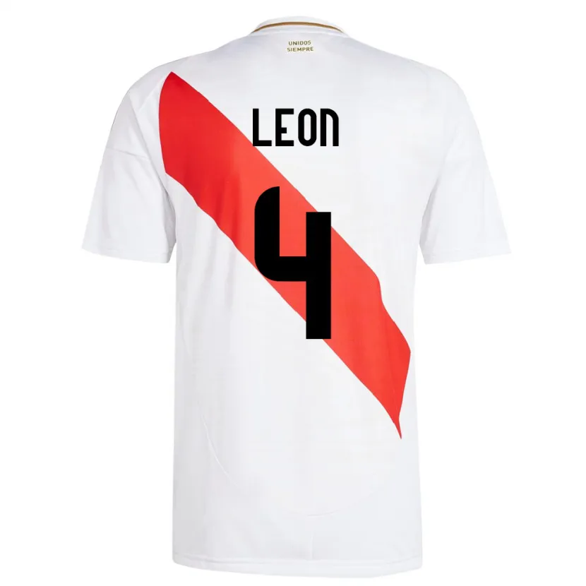 Danxen Criança Camisola Peru Mía León #4 Branco Principal 24-26 Camisa