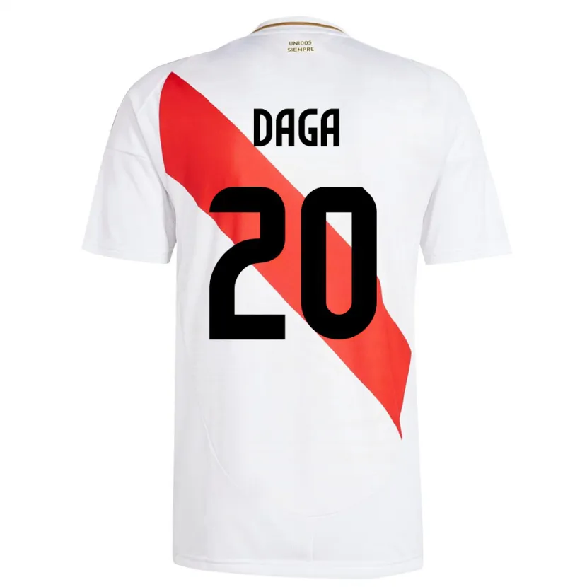 Danxen Criança Camisola Peru Azucena Daga #20 Branco Principal 24-26 Camisa