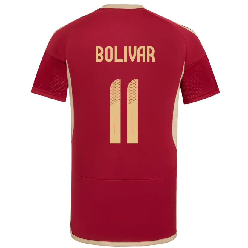 Danxen Criança Camisola Venezuela Jovanny Bolívar #11 Borgonha Principal 24-26 Camisa