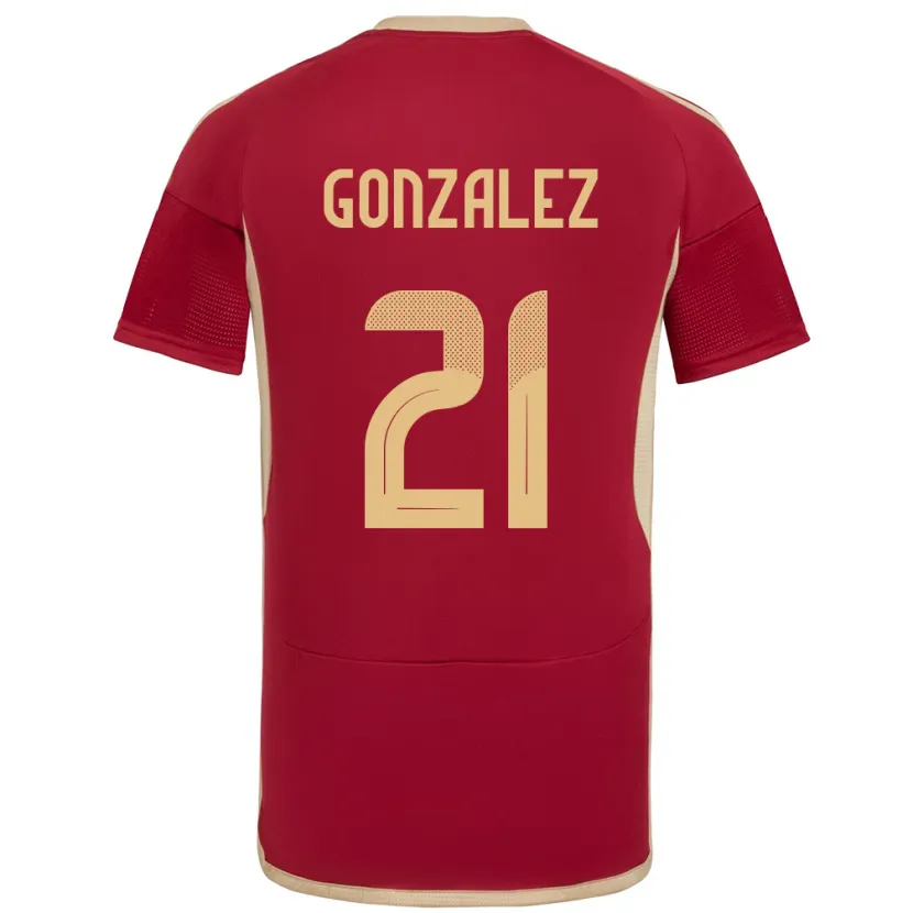 Danxen Criança Camisola Venezuela Alexander González #21 Borgonha Principal 24-26 Camisa