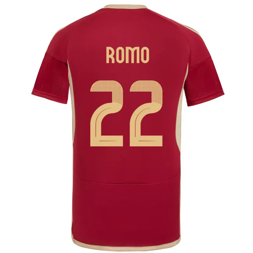 Danxen Criança Camisola Venezuela Rafael Romo #22 Borgonha Principal 24-26 Camisa