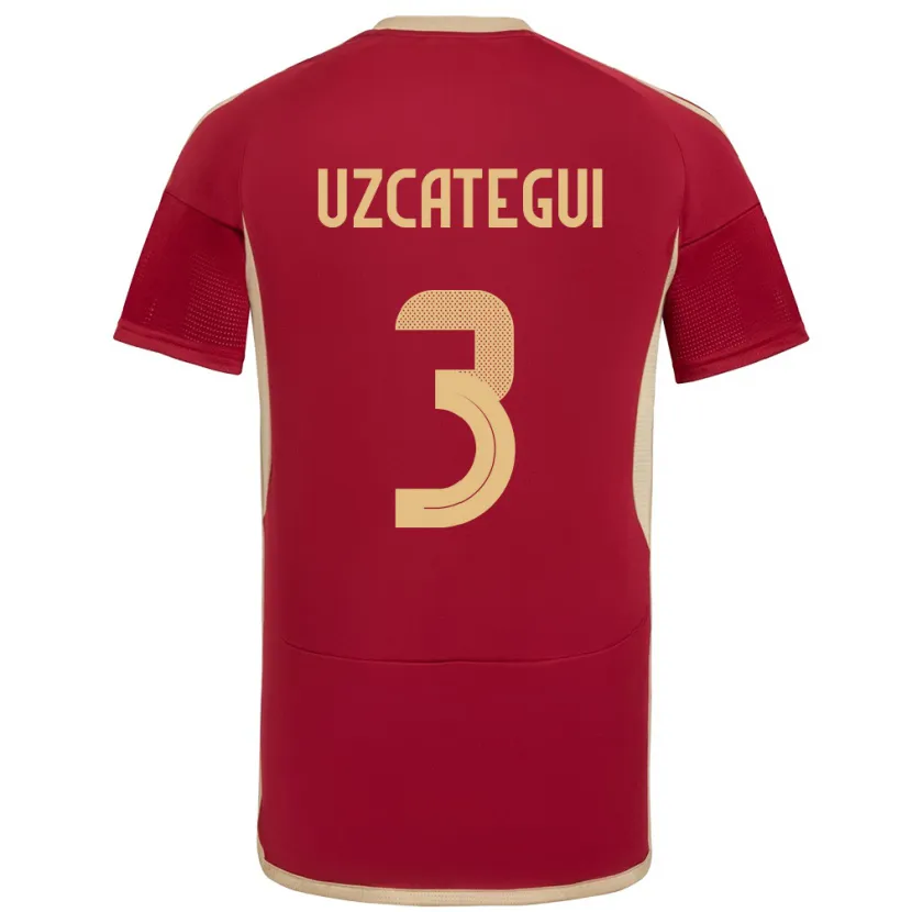 Danxen Criança Camisola Venezuela Rafael Uzcátegui #3 Borgonha Principal 24-26 Camisa