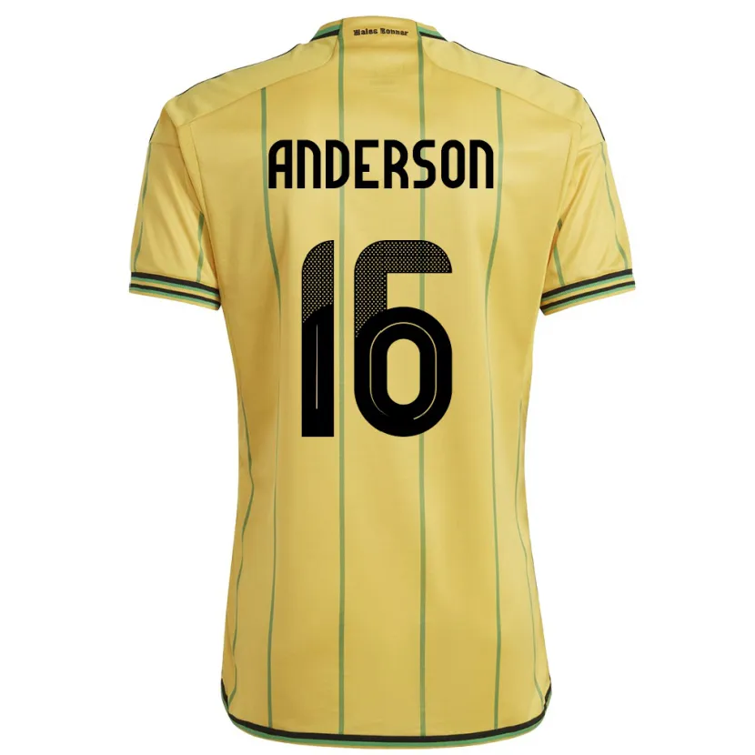 Danxen Criança Camisola Jamaica Karoy Anderson #16 Amarelo Principal 24-26 Camisa
