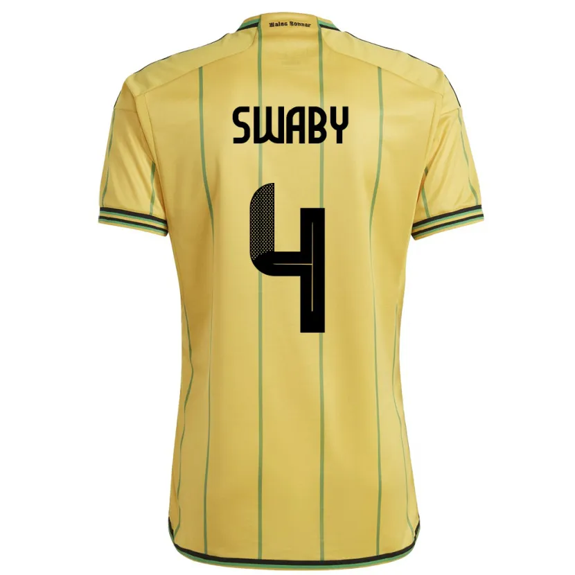 Danxen Criança Camisola Jamaica Chantelle Swaby #4 Amarelo Principal 24-26 Camisa
