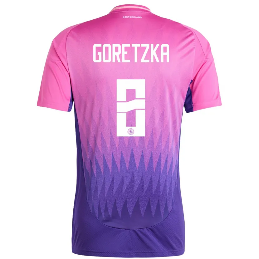 Danxen Criança Camisola Alemanha Leon Goretzka #8 Rosa Roxo Alternativa 24-26 Camisa
