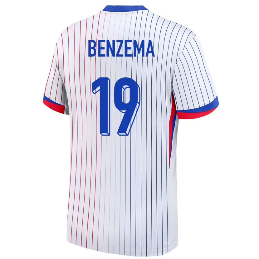 Danxen Criança Camisola França Karim Benzema #19 Branco Alternativa 24-26 Camisa