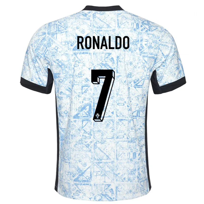 Danxen Criança Camisola Portugal Cristiano Ronaldo #7 Azul Creme Alternativa 24-26 Camisa