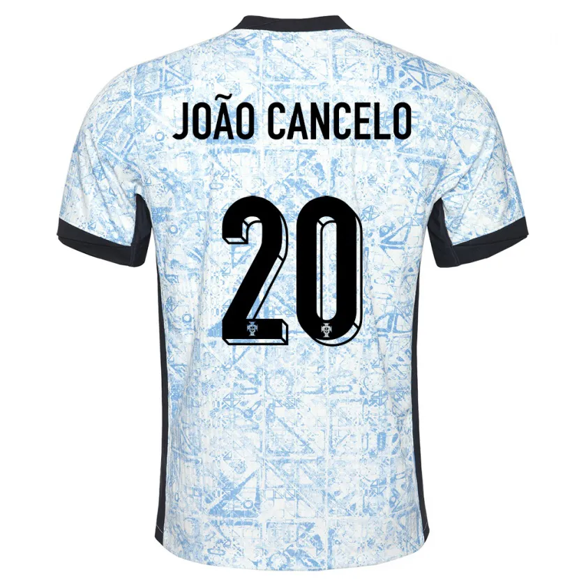 Danxen Criança Camisola Portugal Joao Cancelo #20 Azul Creme Alternativa 24-26 Camisa