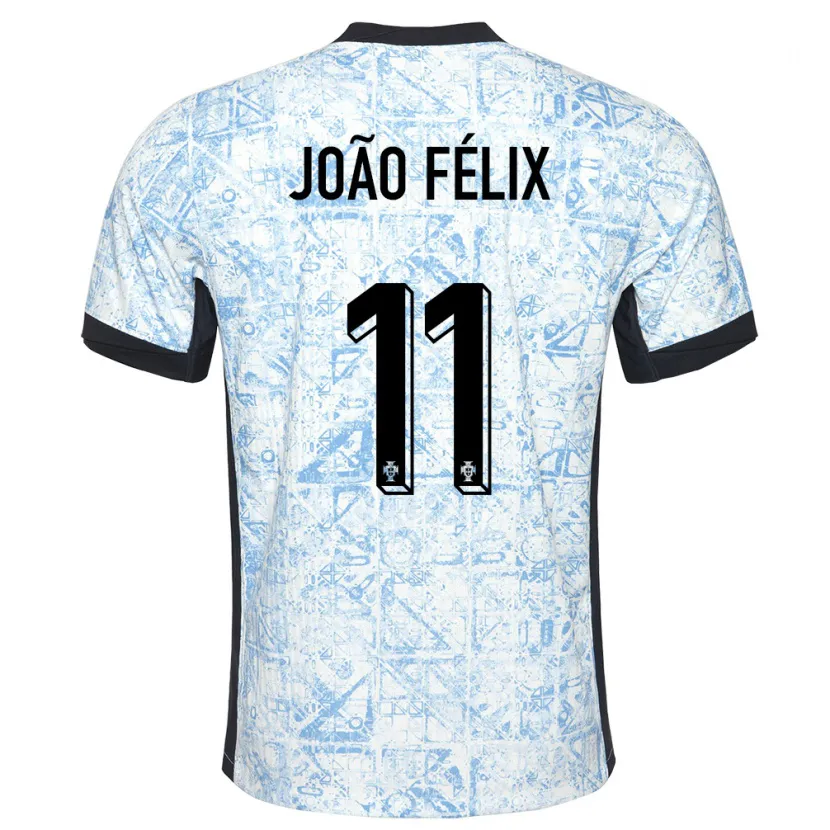 Danxen Criança Camisola Portugal Joao Felix #11 Azul Creme Alternativa 24-26 Camisa