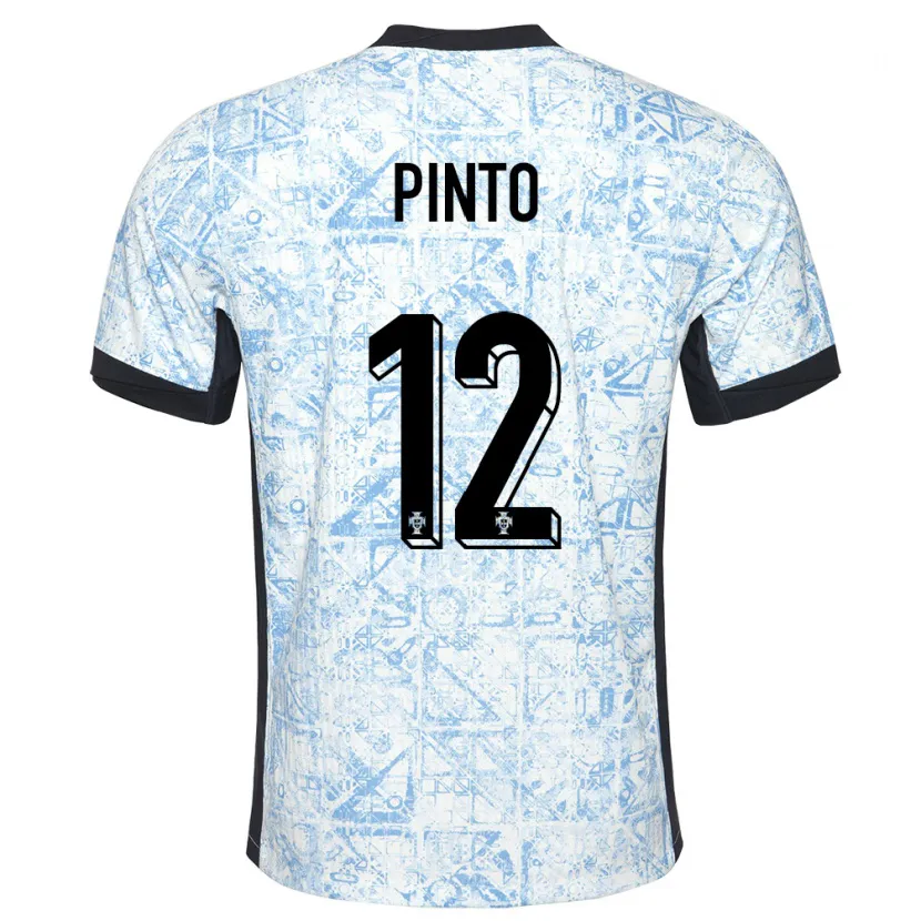Danxen Criança Camisola Portugal Diogo Pinto #12 Azul Creme Alternativa 24-26 Camisa