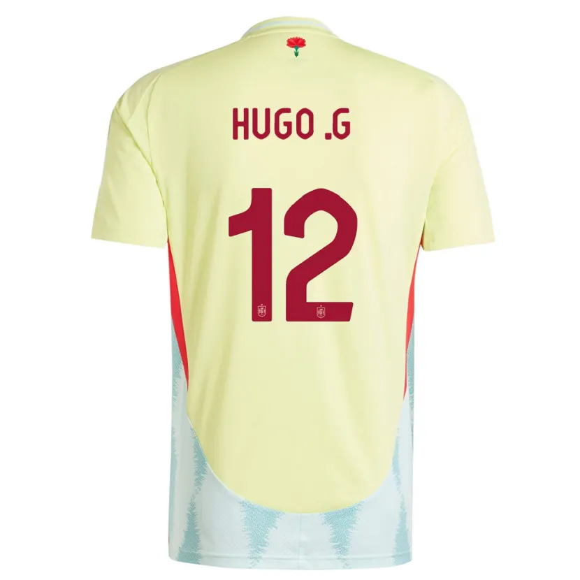 Danxen Criança Camisola Espanha Hugo Guillamon #12 Amarelo Alternativa 24-26 Camisa