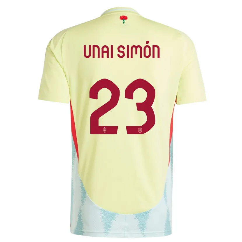 Danxen Criança Camisola Espanha Unai Simon #23 Amarelo Alternativa 24-26 Camisa