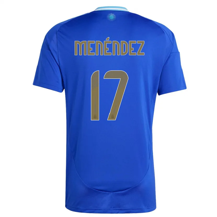 Danxen Criança Camisola Argentina Milagros Menendez #17 Azul Alternativa 24-26 Camisa