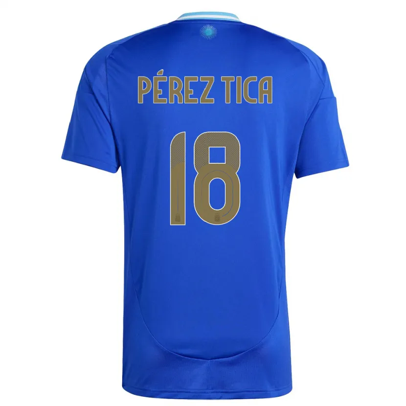 Danxen Criança Camisola Argentina Jeremias Perez Tica #18 Azul Alternativa 24-26 Camisa