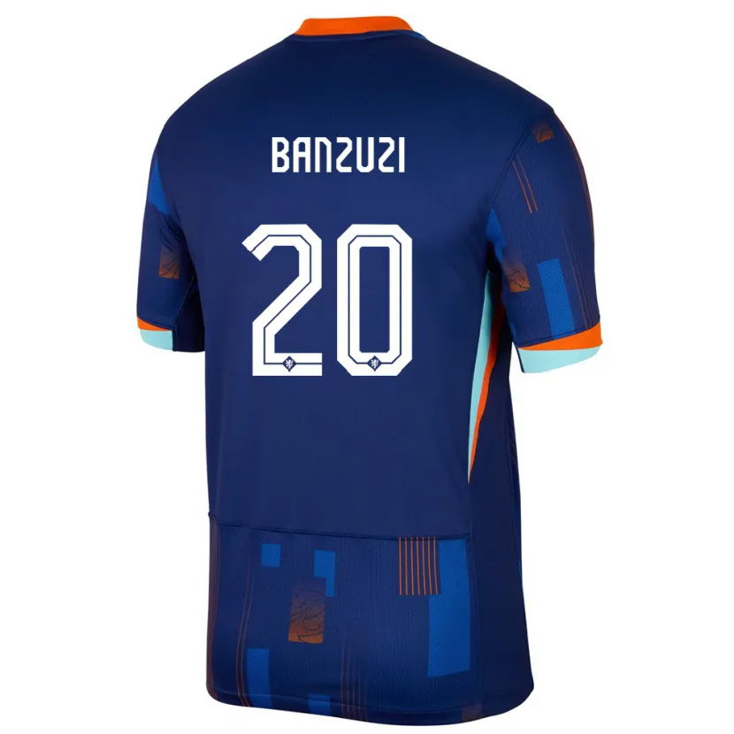 Danxen Criança Camisola Países Baixos Ezechiel Banzuzi #20 Azul Alternativa 24-26 Camisa