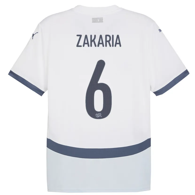 Danxen Criança Camisola Suiça Denis Zakaria #6 Branco Alternativa 24-26 Camisa