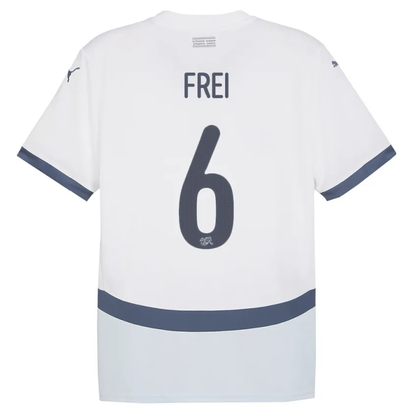 Danxen Criança Camisola Suiça Fabian Frei #6 Branco Alternativa 24-26 Camisa