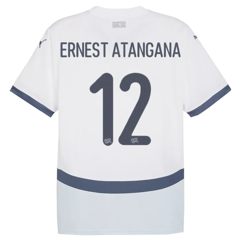 Danxen Criança Camisola Suiça Brian Ernest Atangana #12 Branco Alternativa 24-26 Camisa