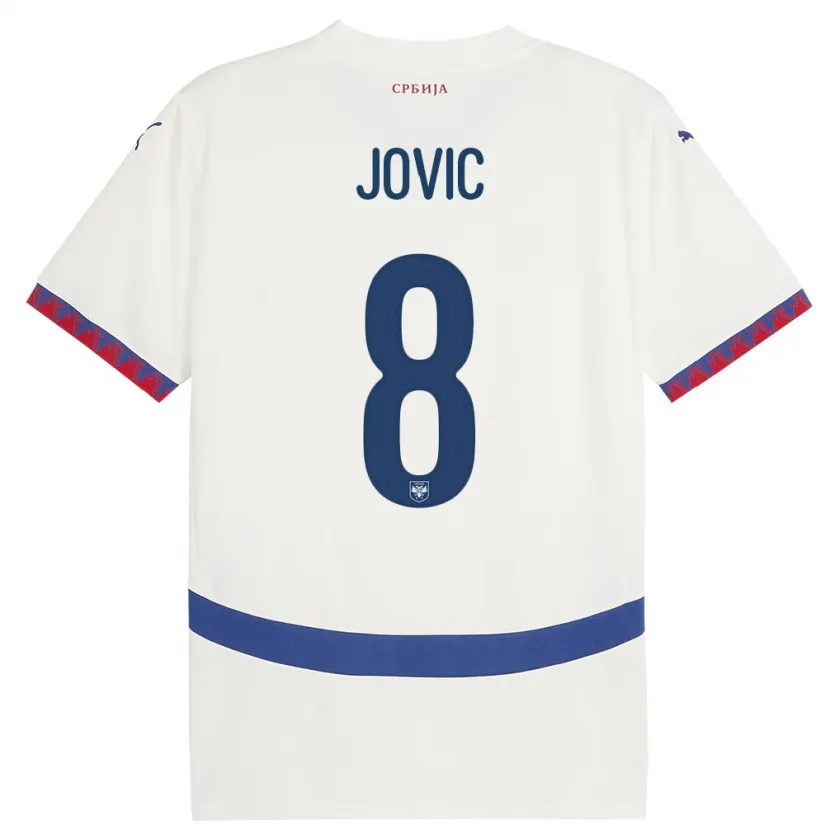 Danxen Criança Camisola Sérvia Luka Jovic #8 Branco Alternativa 24-26 Camisa