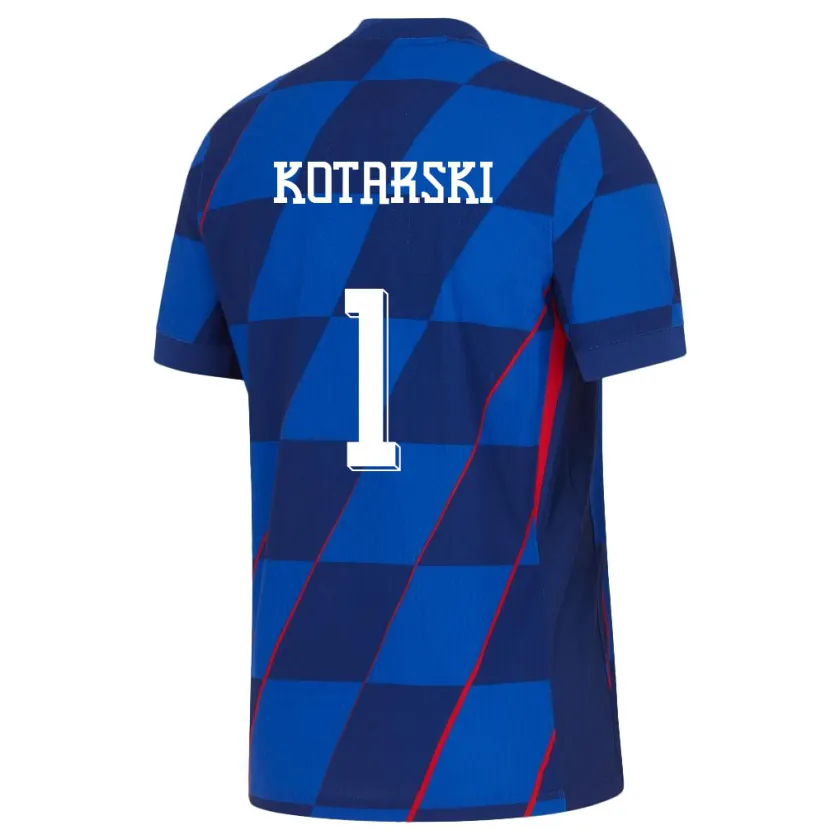 Danxen Criança Camisola Croácia Dominik Kotarski #1 Azul Alternativa 24-26 Camisa