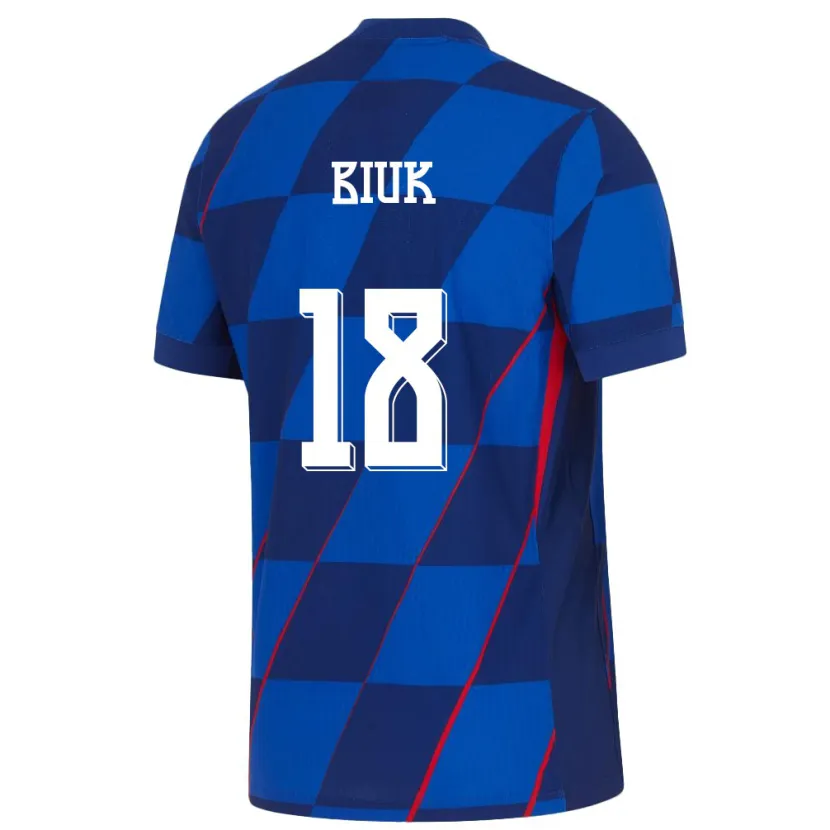 Danxen Criança Camisola Croácia Stipe Biuk #18 Azul Alternativa 24-26 Camisa