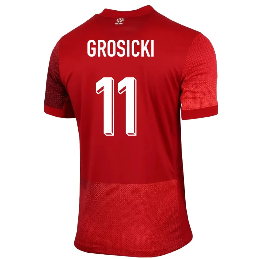Danxen Criança Camisola Polónia Kamil Grosicki #11 Vermelho Alternativa 24-26 Camisa