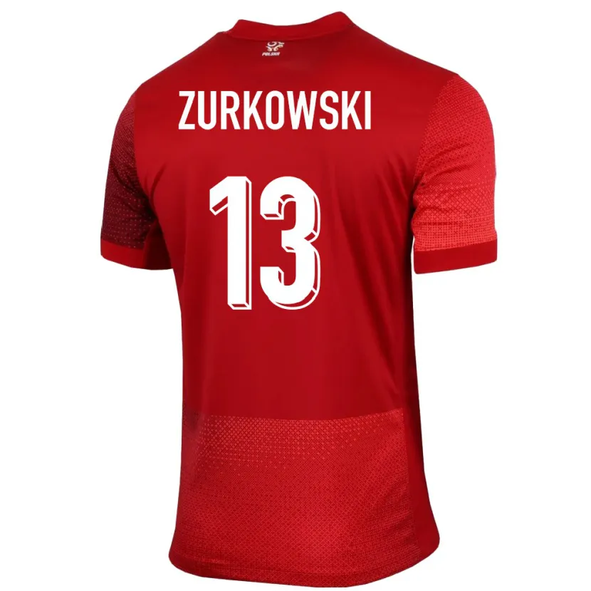 Danxen Criança Camisola Polónia Szymon Zurkowski #13 Vermelho Alternativa 24-26 Camisa