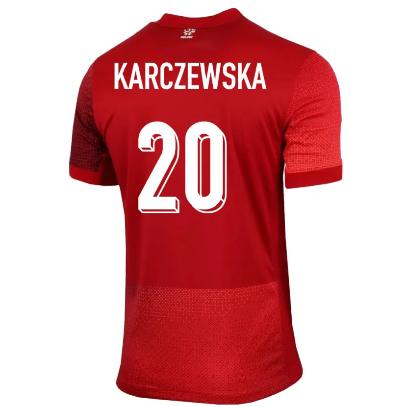 Danxen Criança Camisola Polónia Nikola Karczewska #20 Vermelho Alternativa 24-26 Camisa